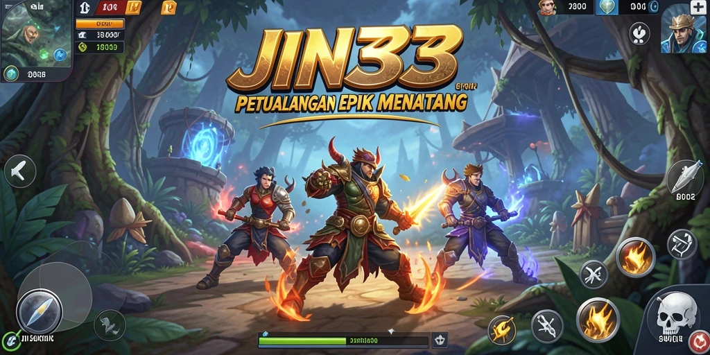 Screenshot gameplay JIN33 menampilkan aksi petualangan yang mendebarkan.