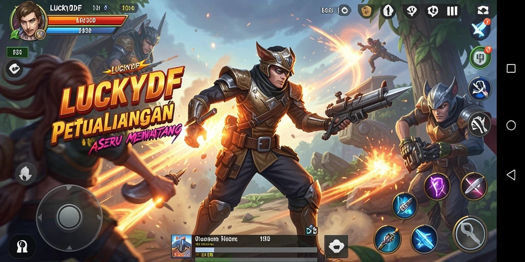 Gameplay LUCKYDF dengan aksi mendebarkan dan grafik menawan.