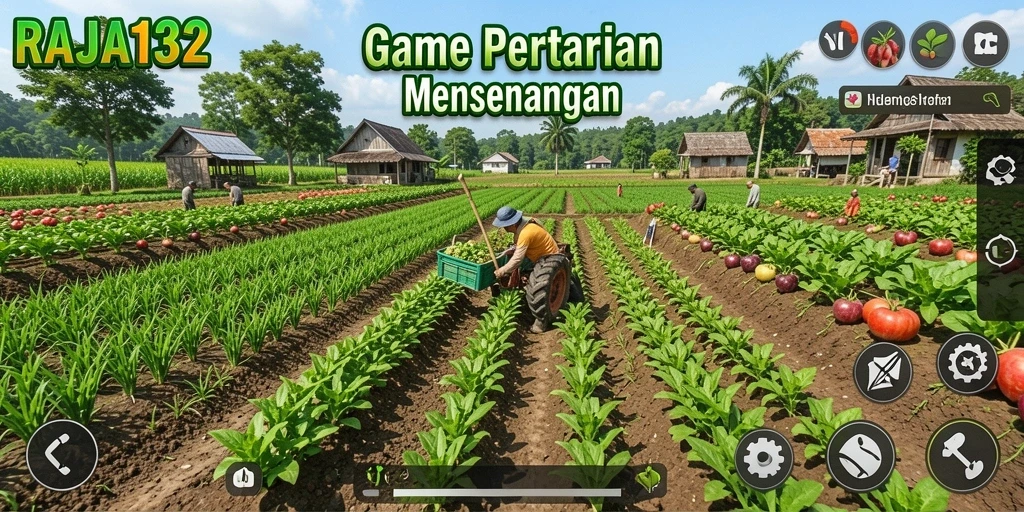 Screenshot menampilkan aktivitas bertani yang seru dan menyenangkan di RAJA132.