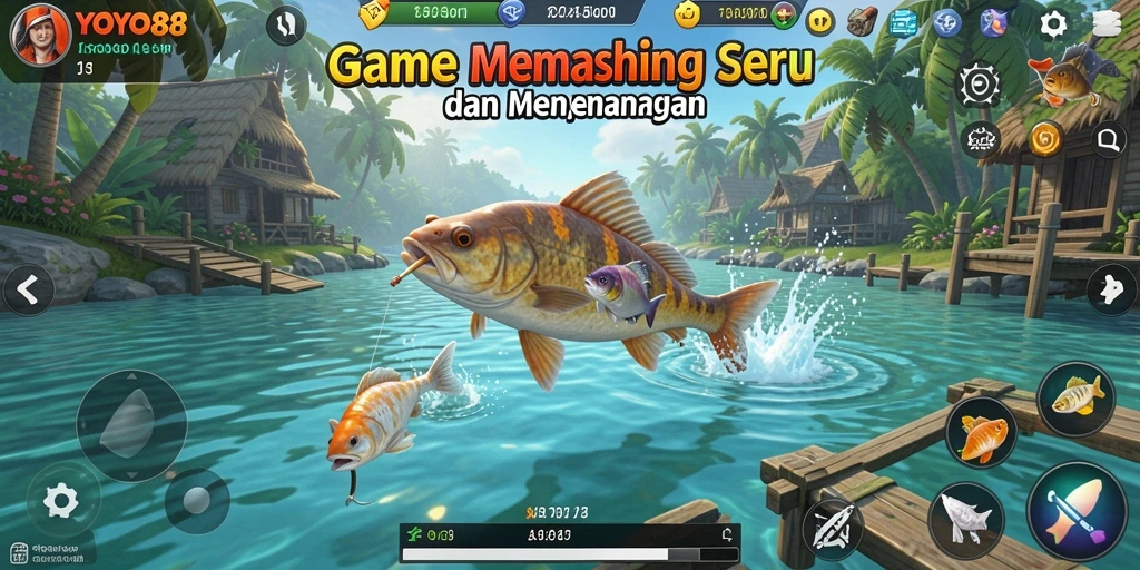 Tampilan utama gameplay YOYO88 dengan suasana memancing yang seru.